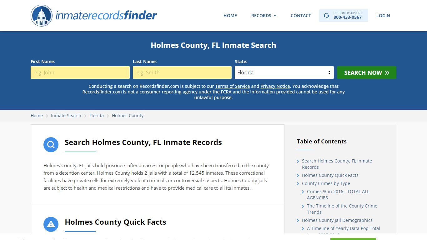 Holmes County, FL Inmate Lookup & Jail Records Online